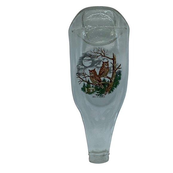 Vtg Spoon Rest Decorative Glass Bottle Screech Owl Design 8.5"x3" - Picture 2 of 4